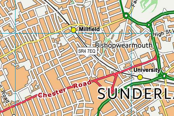 SR4 7EQ map - OS VectorMap District (Ordnance Survey)