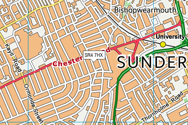 SR4 7HX map - OS VectorMap District (Ordnance Survey)