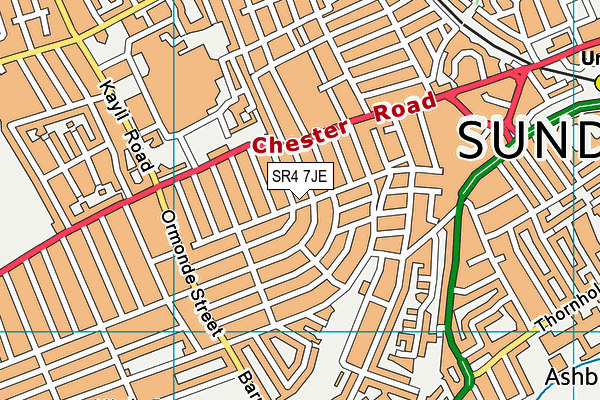 SR4 7JE map - OS VectorMap District (Ordnance Survey)