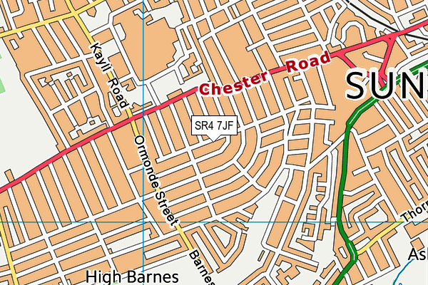 SR4 7JF map - OS VectorMap District (Ordnance Survey)