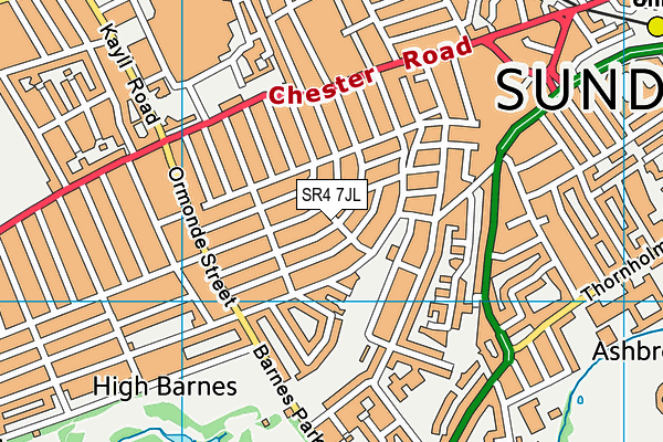 SR4 7JL map - OS VectorMap District (Ordnance Survey)