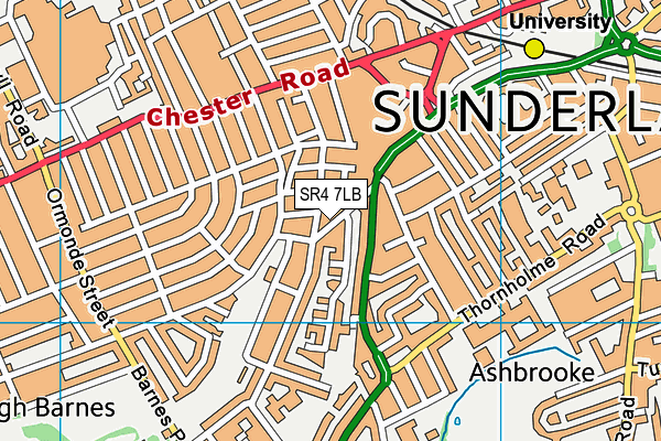 SR4 7LB map - OS VectorMap District (Ordnance Survey)