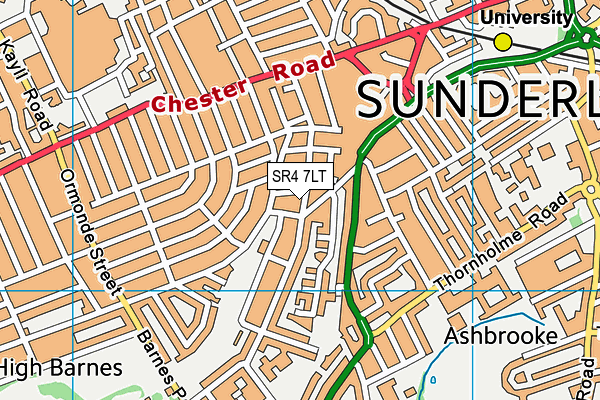 SR4 7LT map - OS VectorMap District (Ordnance Survey)