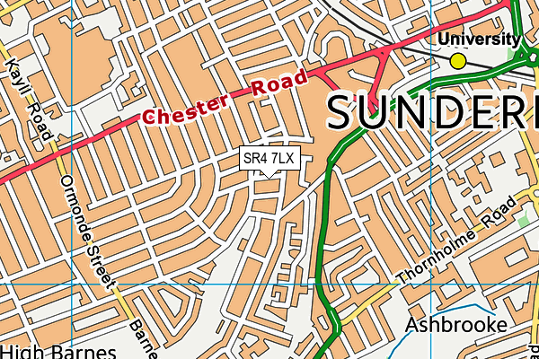 SR4 7LX map - OS VectorMap District (Ordnance Survey)