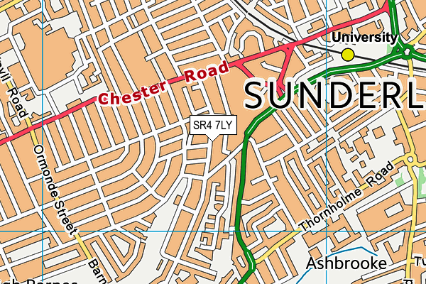 SR4 7LY map - OS VectorMap District (Ordnance Survey)
