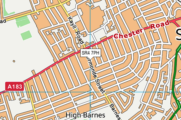 SR4 7PH map - OS VectorMap District (Ordnance Survey)