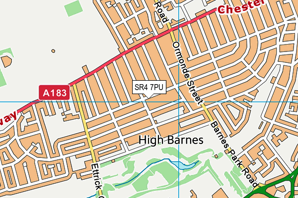 SR4 7PU map - OS VectorMap District (Ordnance Survey)