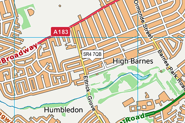 SR4 7QB map - OS VectorMap District (Ordnance Survey)