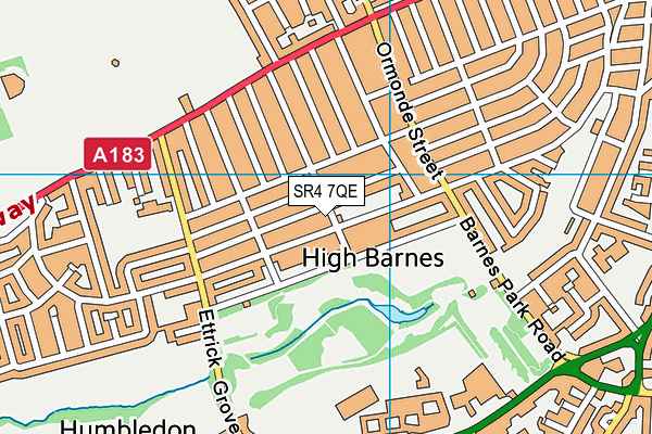 SR4 7QE map - OS VectorMap District (Ordnance Survey)