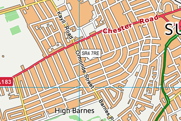 SR4 7RE map - OS VectorMap District (Ordnance Survey)