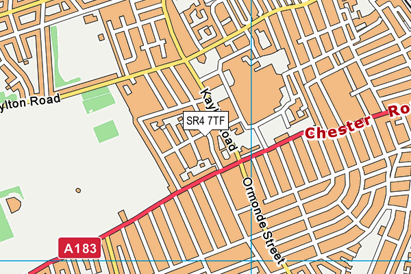 St Gabriels Church Sunderland map (SR4 7TF) - OS VectorMap District (Ordnance Survey)
