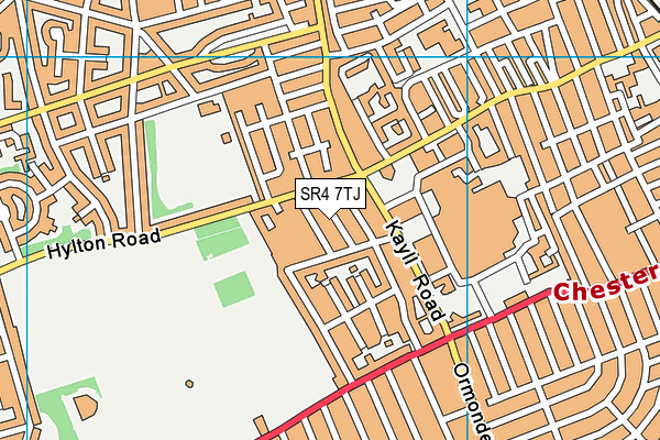 SR4 7TJ map - OS VectorMap District (Ordnance Survey)