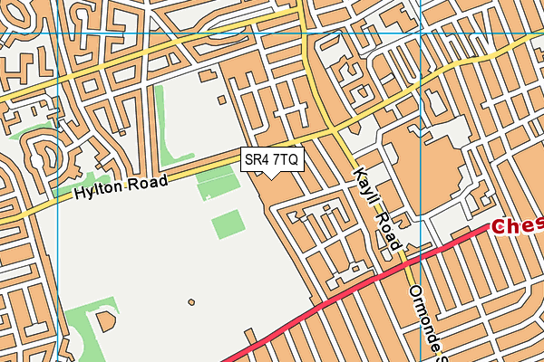 SR4 7TQ map - OS VectorMap District (Ordnance Survey)