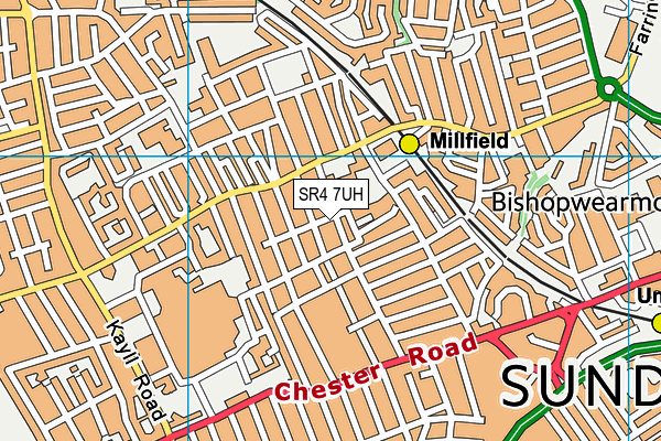 SR4 7UH map - OS VectorMap District (Ordnance Survey)