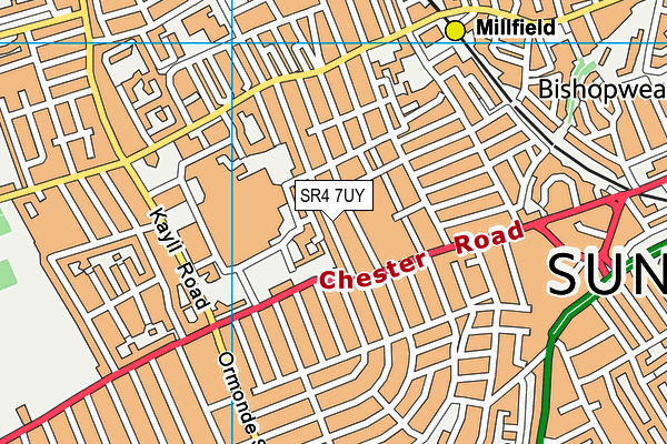 SR4 7UY map - OS VectorMap District (Ordnance Survey)