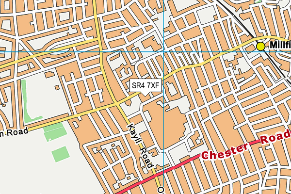 SR4 7XF map - OS VectorMap District (Ordnance Survey)