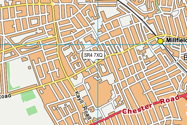 SR4 7XQ map - OS VectorMap District (Ordnance Survey)
