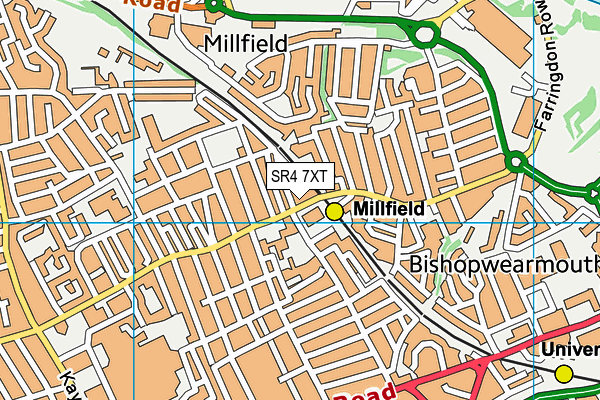 SR4 7XT map - OS VectorMap District (Ordnance Survey)