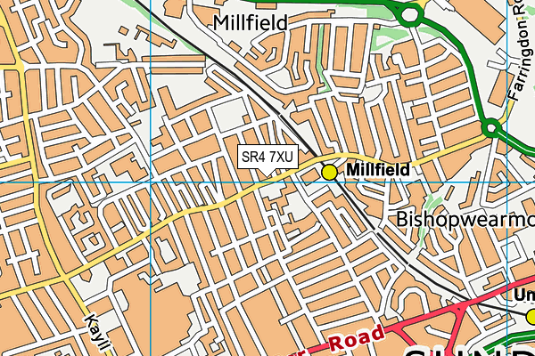 SR4 7XU map - OS VectorMap District (Ordnance Survey)