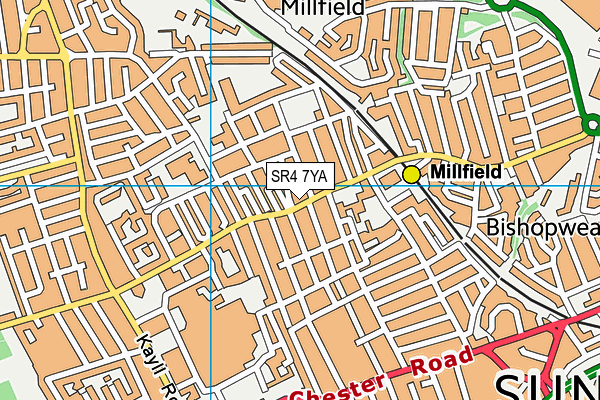 SR4 7YA map - OS VectorMap District (Ordnance Survey)