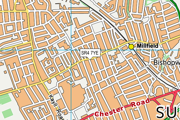 SR4 7YE map - OS VectorMap District (Ordnance Survey)