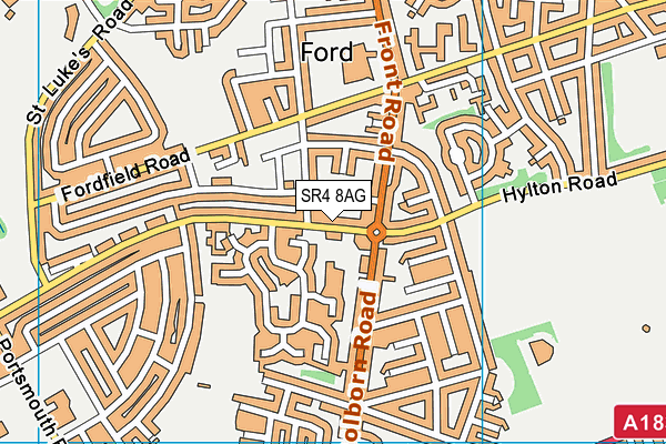 SR4 8AG map - OS VectorMap District (Ordnance Survey)