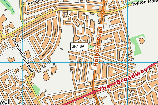 SR4 8AT map - OS VectorMap District (Ordnance Survey)