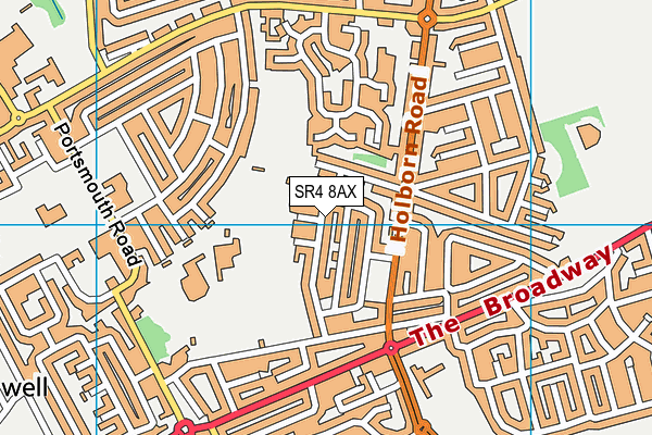 SR4 8AX map - OS VectorMap District (Ordnance Survey)