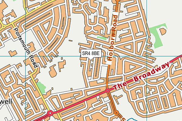 SR4 8BE map - OS VectorMap District (Ordnance Survey)