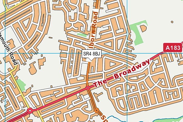 SR4 8BJ map - OS VectorMap District (Ordnance Survey)