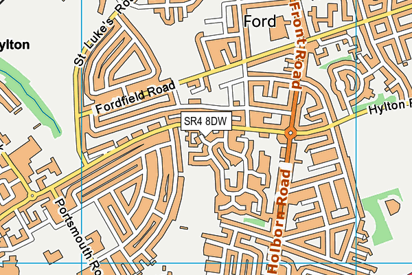 SR4 8DW map - OS VectorMap District (Ordnance Survey)