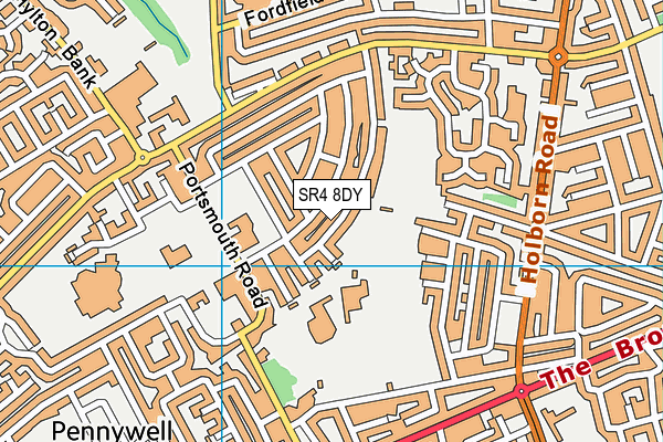 King George V Playing Fields (Sunderland) map (SR4 8DY) - OS VectorMap District (Ordnance Survey)