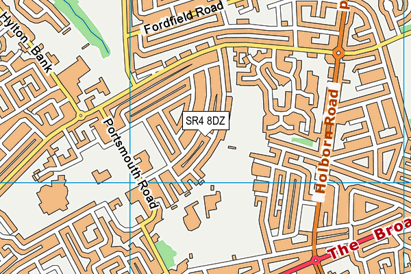 SR4 8DZ map - OS VectorMap District (Ordnance Survey)