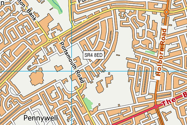 SR4 8ED map - OS VectorMap District (Ordnance Survey)