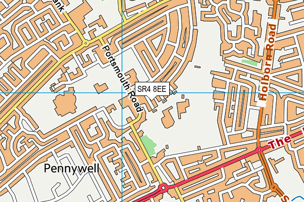 SR4 8EE map - OS VectorMap District (Ordnance Survey)
