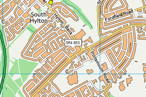 SR4 8ES map - OS VectorMap District (Ordnance Survey)
