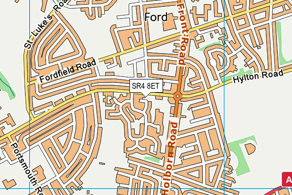 SR4 8ET map - OS VectorMap District (Ordnance Survey)