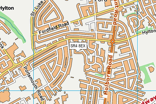 SR4 8EX map - OS VectorMap District (Ordnance Survey)