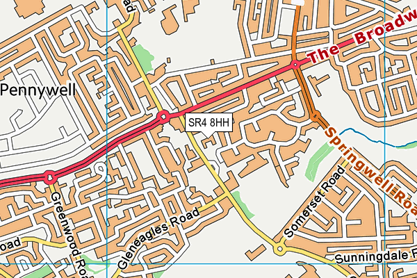 SR4 8HH map - OS VectorMap District (Ordnance Survey)