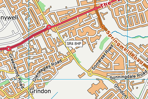 St Cuthbert's Catholic Primary School, Sunderland map (SR4 8HP) - OS VectorMap District (Ordnance Survey)
