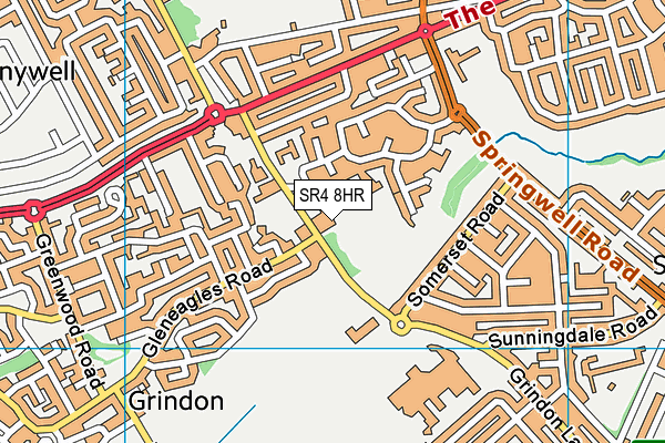 SR4 8HR map - OS VectorMap District (Ordnance Survey)