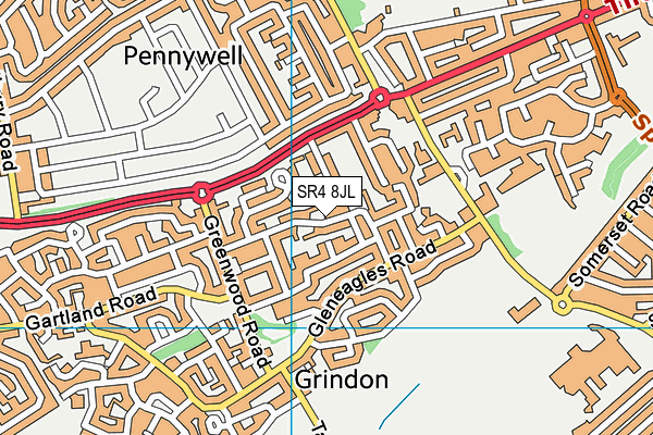 SR4 8JL map - OS VectorMap District (Ordnance Survey)