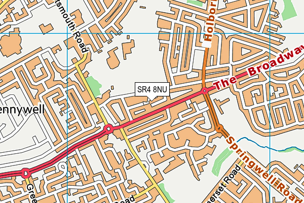 SR4 8NU map - OS VectorMap District (Ordnance Survey)