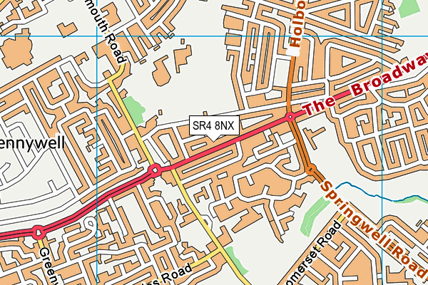 SR4 8NX map - OS VectorMap District (Ordnance Survey)