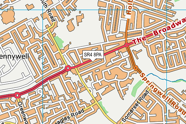 SR4 8PA map - OS VectorMap District (Ordnance Survey)