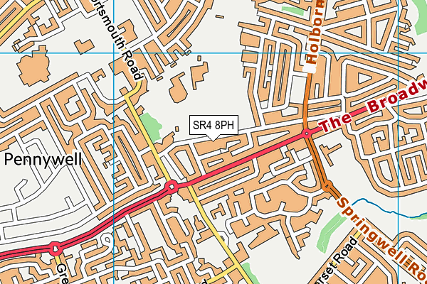 SR4 8PH map - OS VectorMap District (Ordnance Survey)