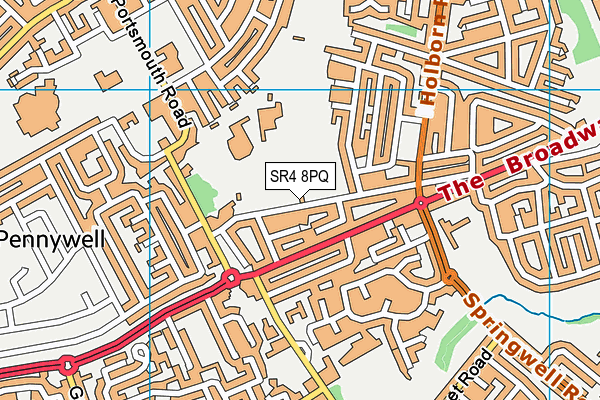 SR4 8PQ map - OS VectorMap District (Ordnance Survey)