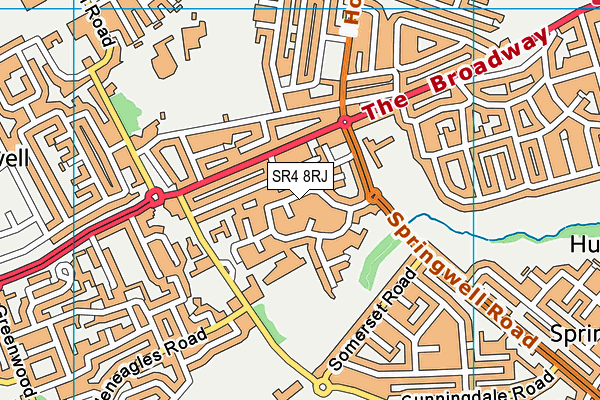 SR4 8RJ map - OS VectorMap District (Ordnance Survey)