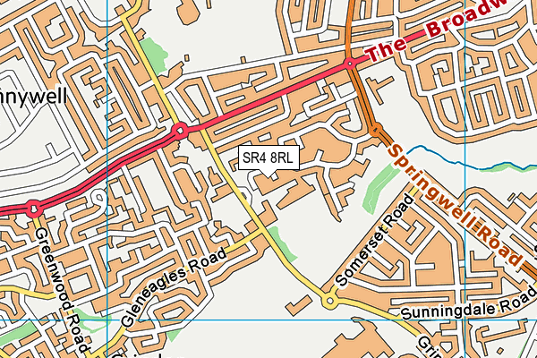 SR4 8RL map - OS VectorMap District (Ordnance Survey)
