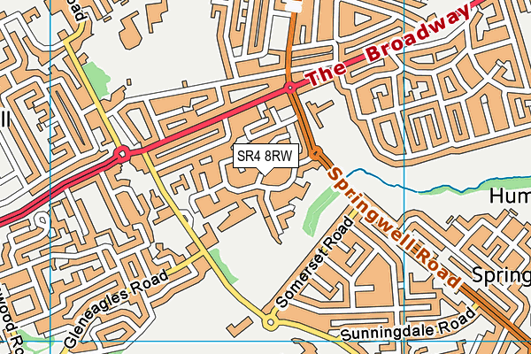 SR4 8RW map - OS VectorMap District (Ordnance Survey)